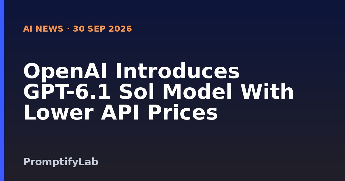 AI News title card: OpenAI Introduces GPT-6.1 Sol Model With Lower API Prices