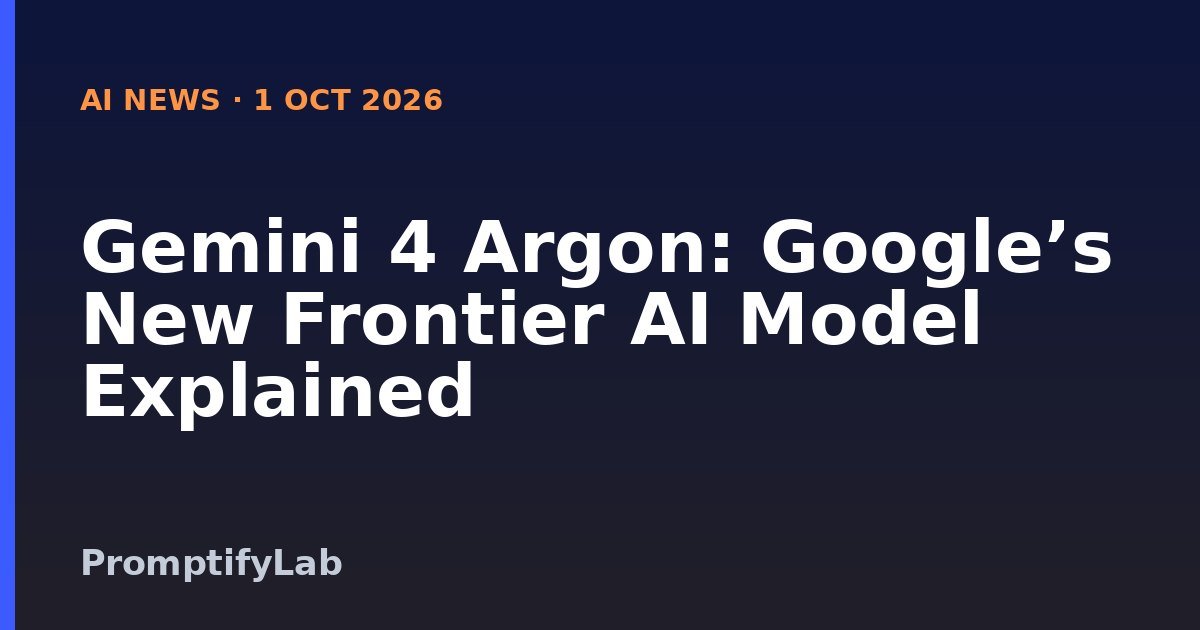 AI News title card: Gemini 4 Argon: Google’s New Frontier AI Model Explained